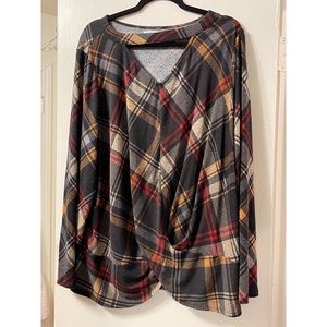 Maurices Elegant Plaid Pattern Top
